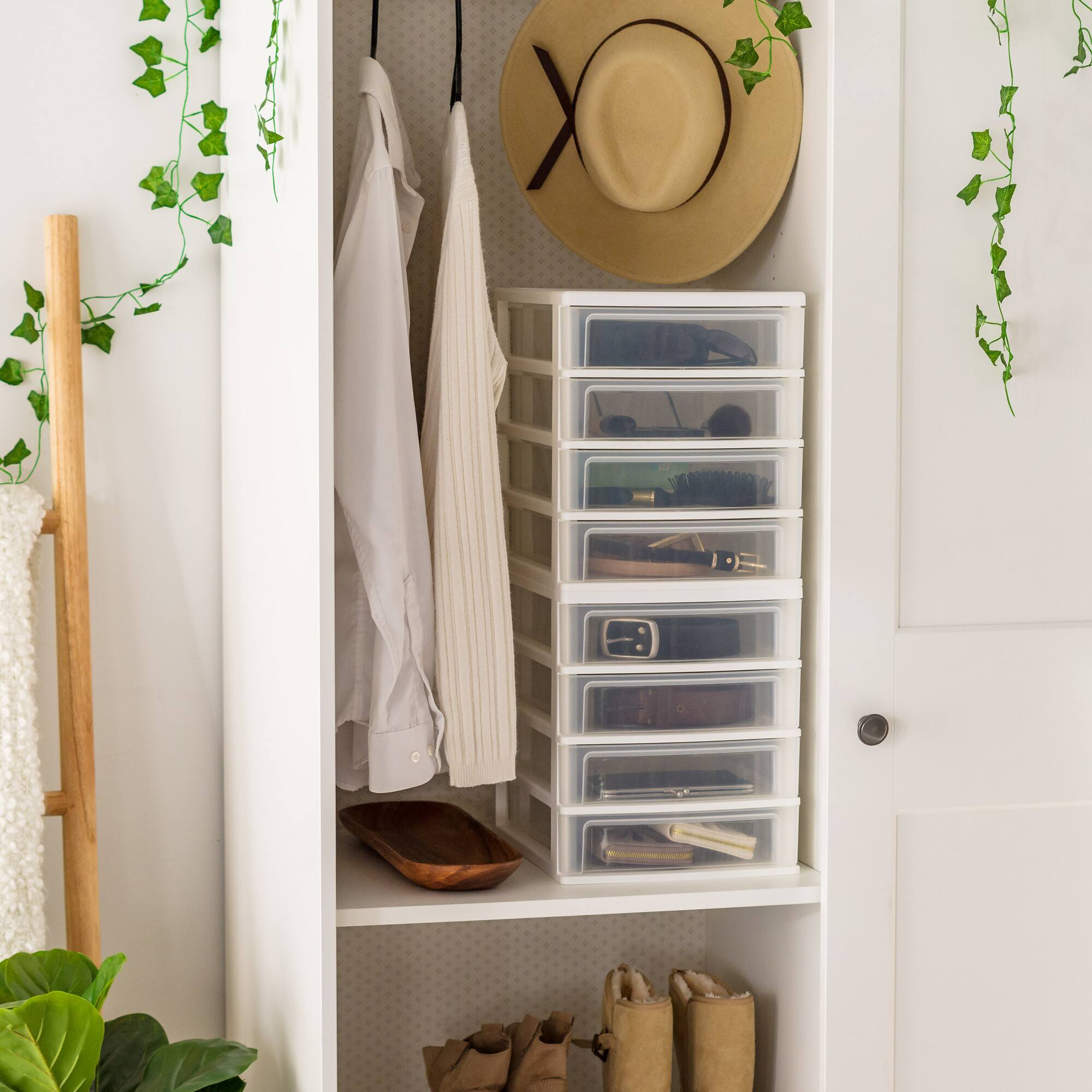IRIS White 4-Drawer Desktop Plastic Drawer Organizer